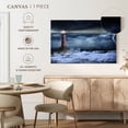 thumbnail image 5 of Elephant Stock Stormy Ocean Lighthouse Wall Art - Horizontal Canvas Wall Art - Living Room Wall Decor - Nautical Canvas - Gray And Blue Decor - 24" x 16", 5 of 8