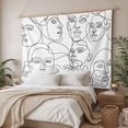 thumbnail image 3 of Abstract Style Tapestry for Bedroom Wall Hanging Tapestry, Face Line Modern Character Art White Ceiling Backdrop Tapestries Poster Blanket Wall Decor for Teens Room Living Room Dorm 51" x 59", 3 of 8