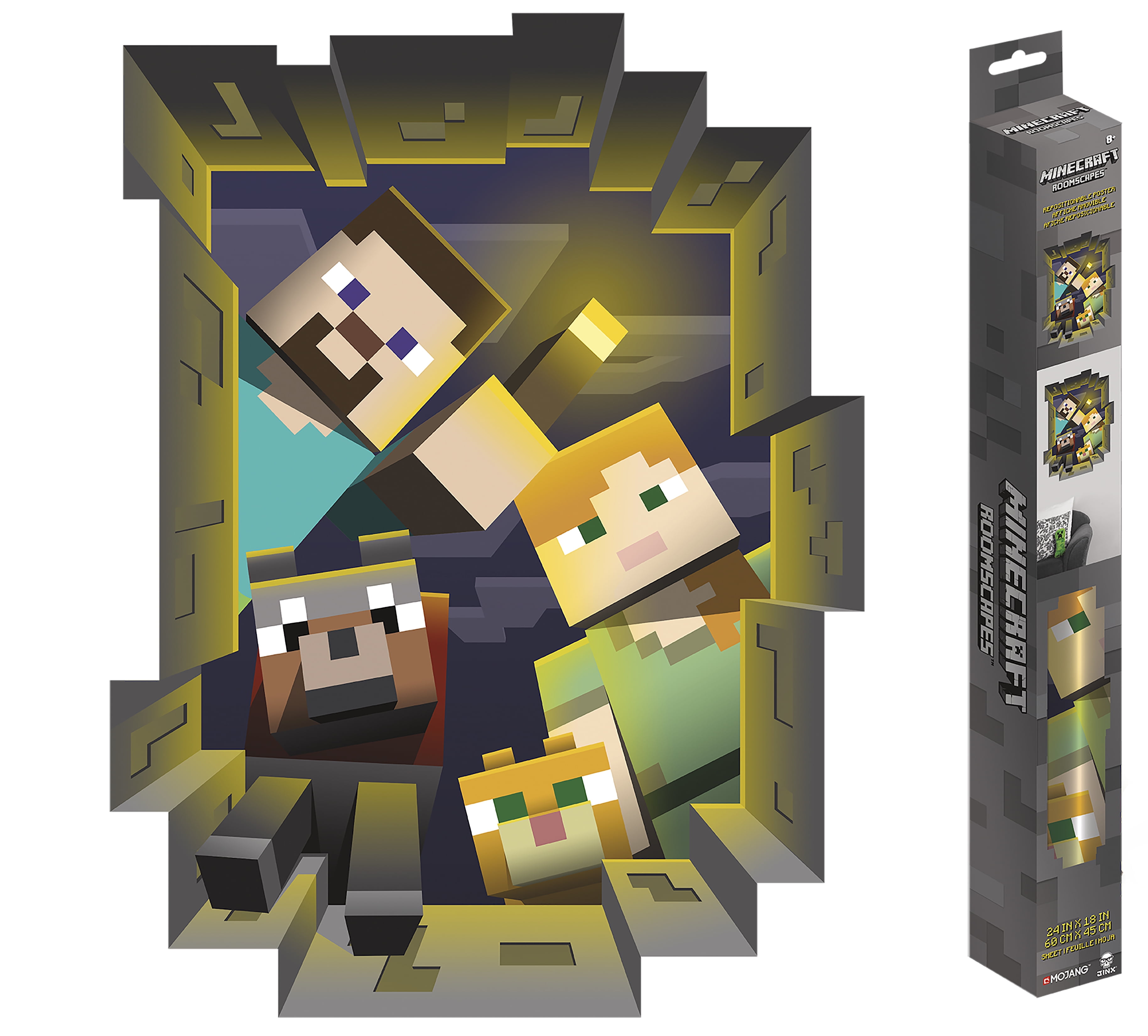 Photo 1 of 2 PACK MINECRAFT CAVED IN - ROOMSCAPES POSTER DECAL - 18''X 24''