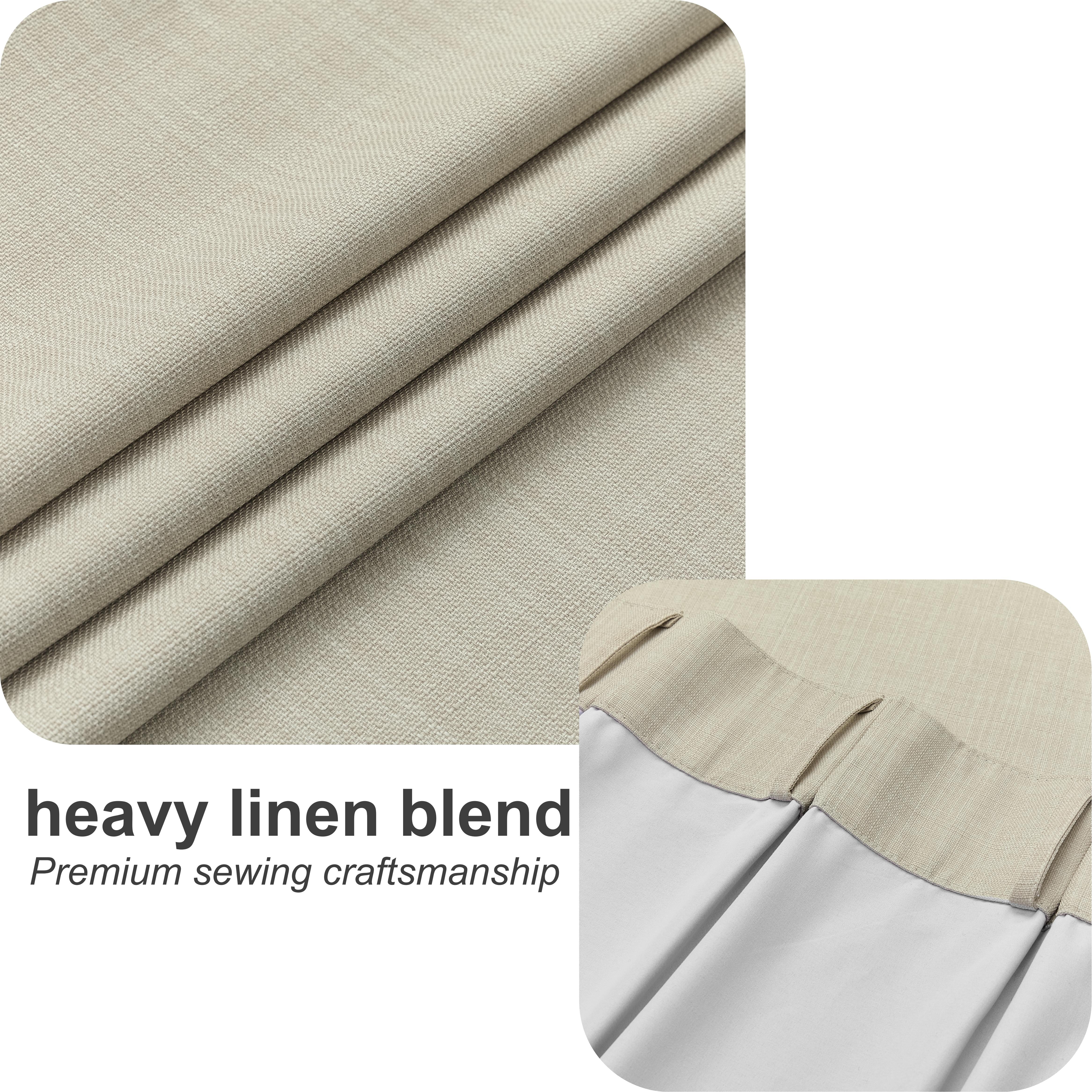 Mumo Full Blackout Pinch Pleated Curtains for Bedroom Living Room,2 Panels,Cream,40×95 Inches