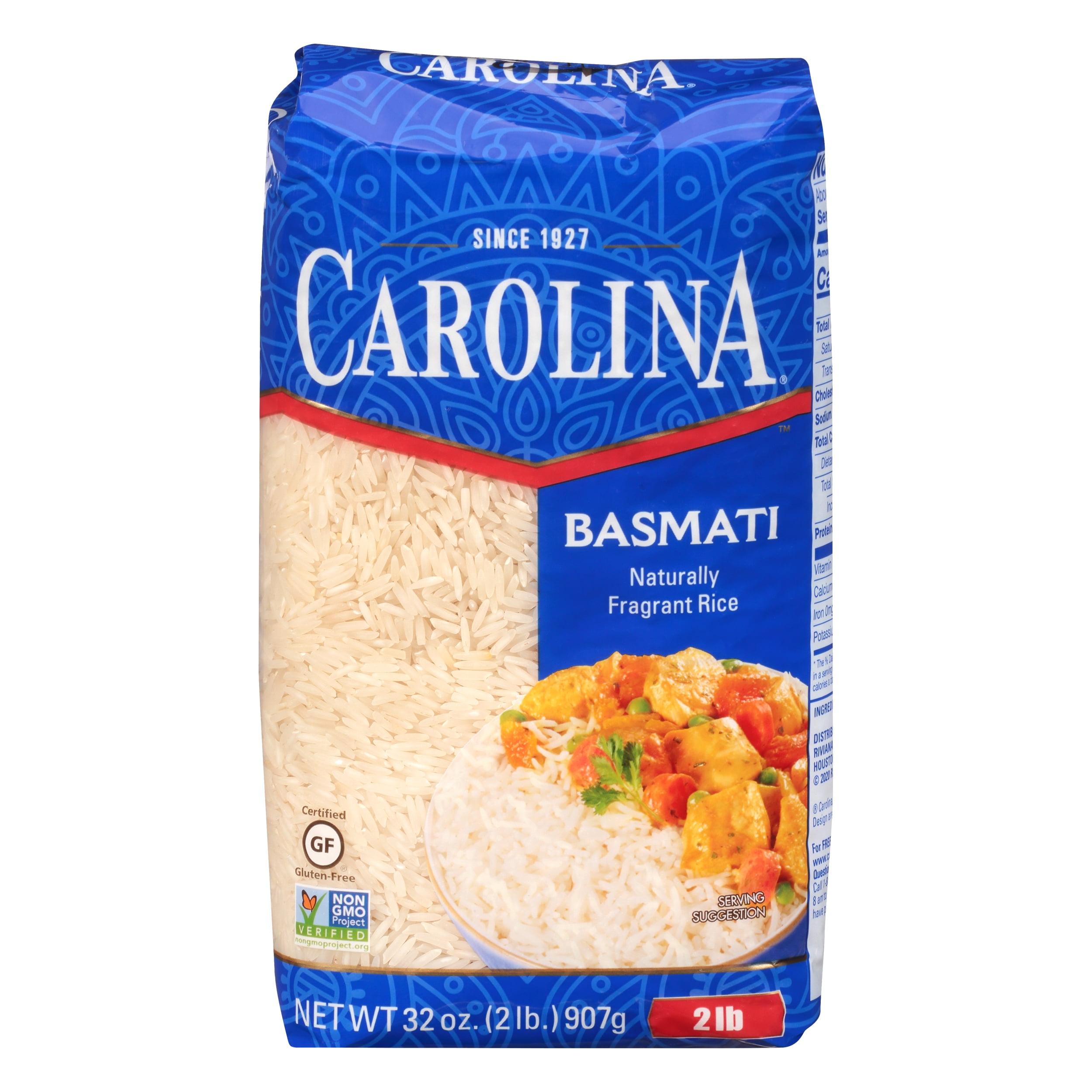 Carolina Basmati Rice, Naturally Fragrant Long Grain Rice, 2 lb Bag