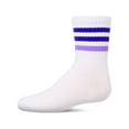 thumbnail image 3 of MeMoi  Two Tone Varsity Stripe Crew Socks - Girls - Female, 12, Blue, 3 of 8