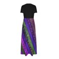 thumbnail image 4 of Vestido Corto de Verano de la Moda de las Mujeres Impreso de Manga Corta Cuello Redondo Tobillo de Longitud Vestido Casual, 4 of 7