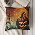 thumbnail image 3 of YINGXI  Throw Pillow Covers Evil Halloween Pumpkin Decor Square Cushion Pillows Cover for Men Women for Couch Bedroom Sofa 18x18in, 3 of 5