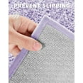thumbnail image 6 of Long Bathroom Rug Non Slip Washable 47x24, Soft Absorbent Microfiber Bath Mat, Dual-Tone Decor Rug with Rubber Backing for Bathroom Floor, Tub and Shower, Home Essentials,Purple and White, 6 of 6