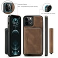 thumbnail image 3 of iPhone 12 Wallet Case, iPhone 12 Pro Cover, Allytech Premium PU Leather Kickstand Durable Drop Proof Protective Magnetic Detachable Zipper Handbag Case Fit for iPhone 12 Pro/ iPhone 12 6.1", Brown, 3 of 7