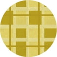 thumbnail image 1 of Ahgly Company Indoor Round Patterned Bold Yellow Area Rugs, 6' Round, 1 of 6