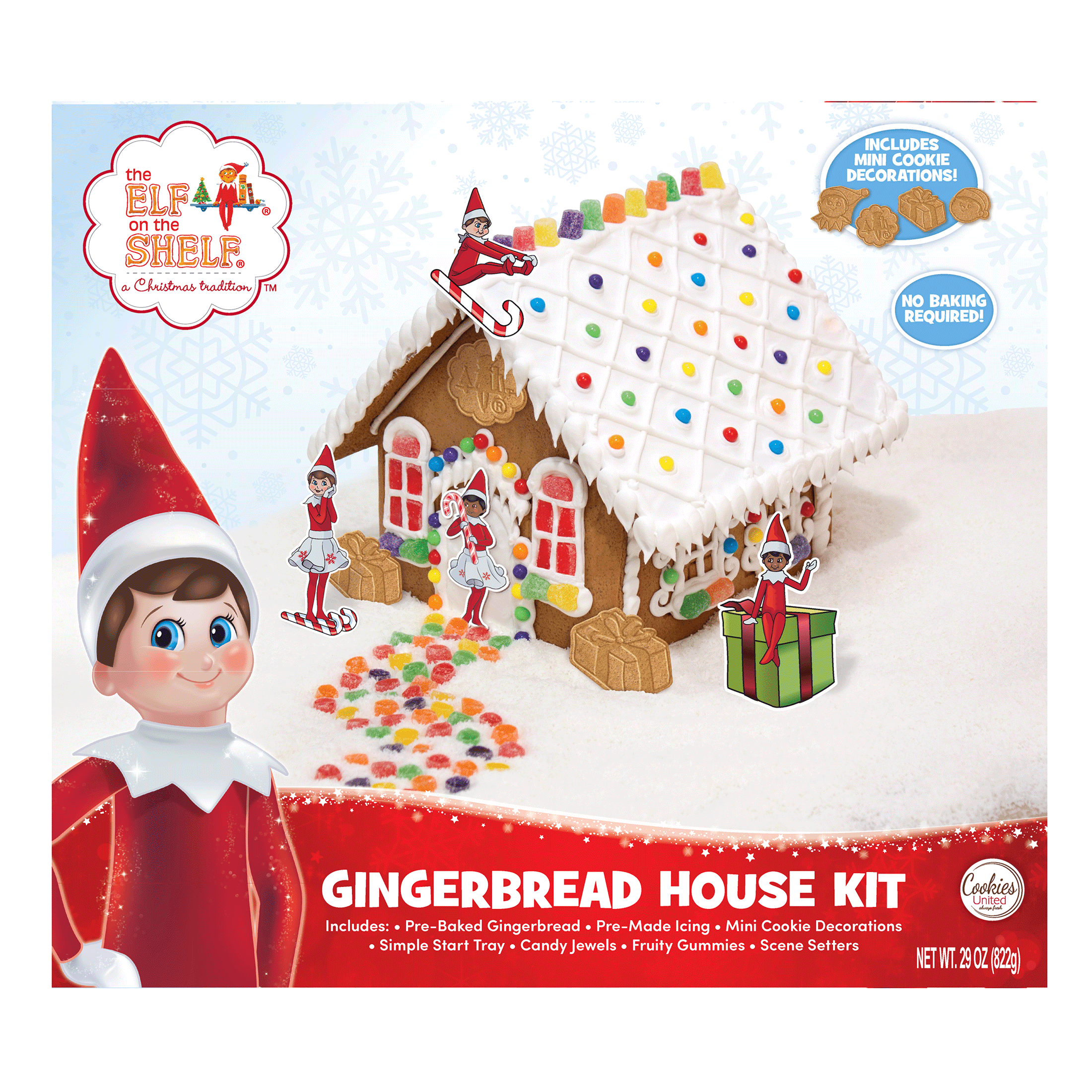 (6 pack) The Elf of The Shelf Holiday Gingerbread House Kit, 29 oz, 1 Count per Pack