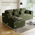 thumbnail image 4 of Wiilayok 110" L-Shape Cloud Sectional Couch with Oversized Chaise,Modern Modular Sofa with Cup Holder and Side Pouch,Comfy Boneless Upholstered Couches for Living Room,Olive Green, 4 of 8