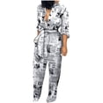 thumbnail image 1 of Heliisoer Mode Femmes Pantalon Grand Imprimé Couleur Manches Longues Combinaison avec, 1 of 9