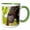 Green/White, variant on 3drose, Howler Monkey, Rehab Center and Forest Preserve on Mango Key, Roatan, 11oz Two-tone Black Mug