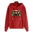 thumbnail image 5 of qucoqpe Women's Christmas Print Hooded Sweatshirt with Pocket, Long Sleeve Casual Pullover Hoodie, 5 of 6
