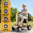 thumbnail image 3 of Easy-to-Use Mobility Scooter for Seniors,Lightweight Foldable,300lbs Capacity,Yellow, 3 of 8