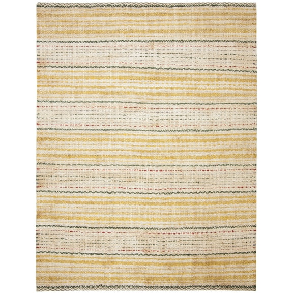 SAFAVIEH Natural Fiber Ombre Striped Jute Area Rug, Ivory/Gold, 6' x 9'