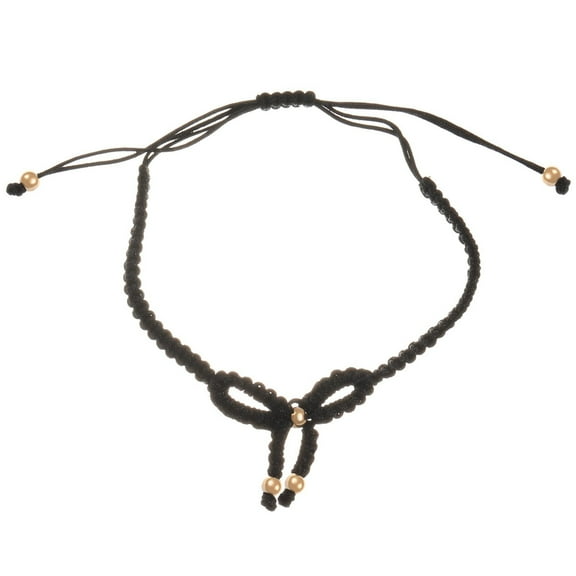 ZOURIH Sweet and Gold Bead Bow Woven Bracelet for Women'S Fashion Bracelets Sweet and Versatile Bracelet Home Decor