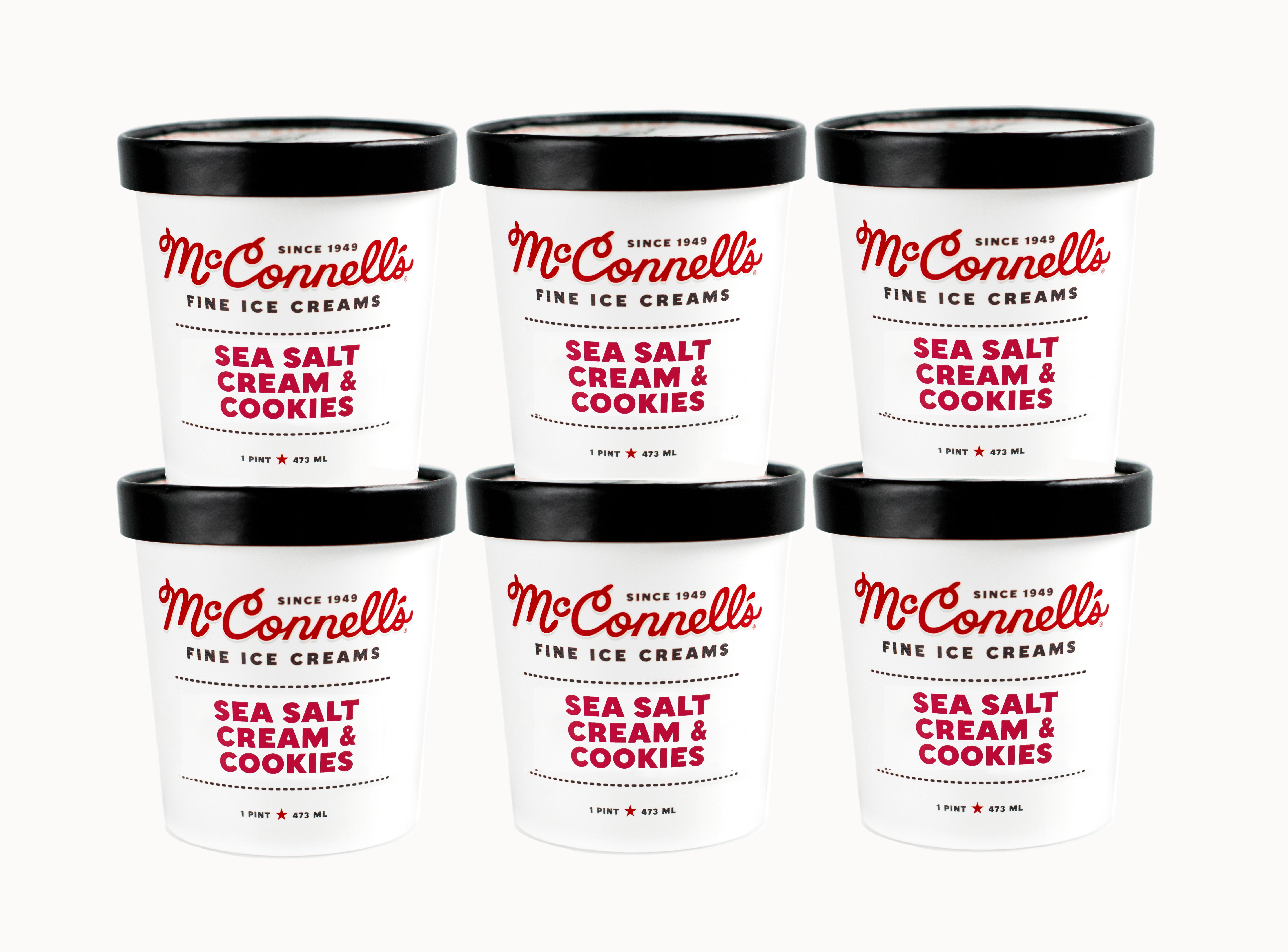 McConnell's, Sea Salt Cream & Cookies Ice Cream, 16 oz. (6 Count