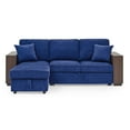 thumbnail image 4 of Ucloveria Sectional Sofa with Pulled Out Bed, MDF Shelf Armrest, Two Pillows, Reversible Chaise with Storage, 4 of 9