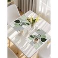 thumbnail image 5 of Boho Geometric Placemats Set of 8, Farmhouse Green Abstract Stripes Leaves Placemats for Dining Table, Place Mats for Kitchen Tabletop, Waterproof Wipeable Dining Table Mats Set, 5 of 9