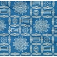 thumbnail image 4 of oneOone Cotton Poplin Twill Medium Blue Fabric Geometric & Artistic Floral African Quilting Supplies Print Sewing Fabric By The Yard 56 Inch Wide, 4 of 4