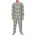 thumbnail image 3 of Naloa Transport Train Men’s Pajamas Set - Long Sleeve Button Down Sleep Shirt and Pajama Bottoms Sleepwear Set-X-Large, 3 of 7