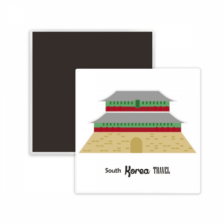

South Korea Landmarks Travel Place Square Ceracs Fridge Magnet Keepsake Memento