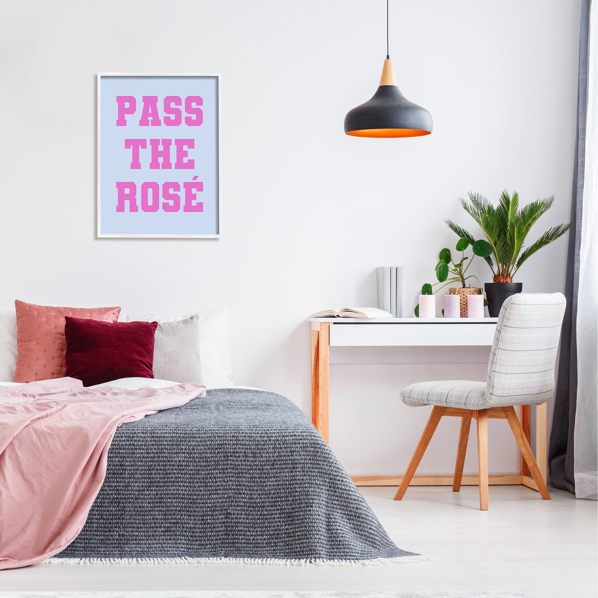 Stupell Industries Pass the Rose Phrase Inspirational Painting White Framed Art Print Wall Art, 24 x 30