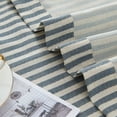 thumbnail image 7 of Curtainking Linen Striped Curtains 84 inch Farmhouse Light Filtering Drapes for Living Room Bedroom Grommet Top 2 Panels Blue, 7 of 7