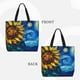 thumbnail image 2 of Balery Sunflower Starry Night Vibes Bolsa de Mano para Mujeres con Cremallera, Bolsa de Gimnasio con Compartimentos, Bolsa para Laptop, Bolsa para Trabajo, 2 of 7