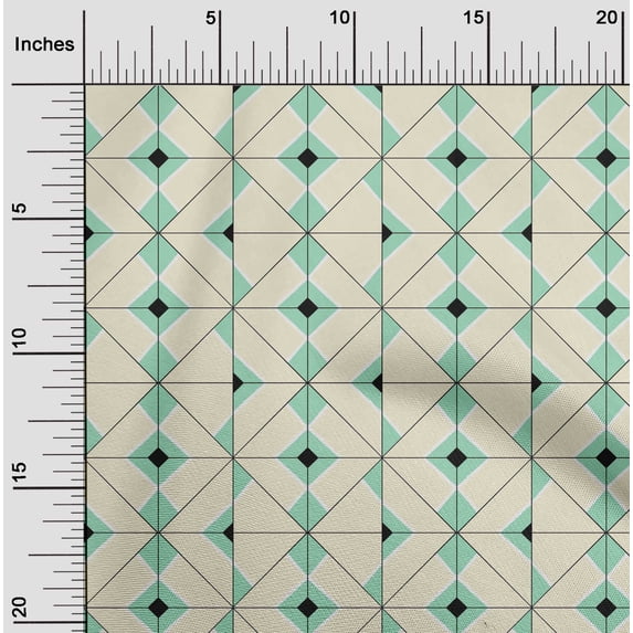 oneOone Organic Cotton Voile Fabric Diamond Geometric Print Sewing Fabric BTY 42 Inch Wide