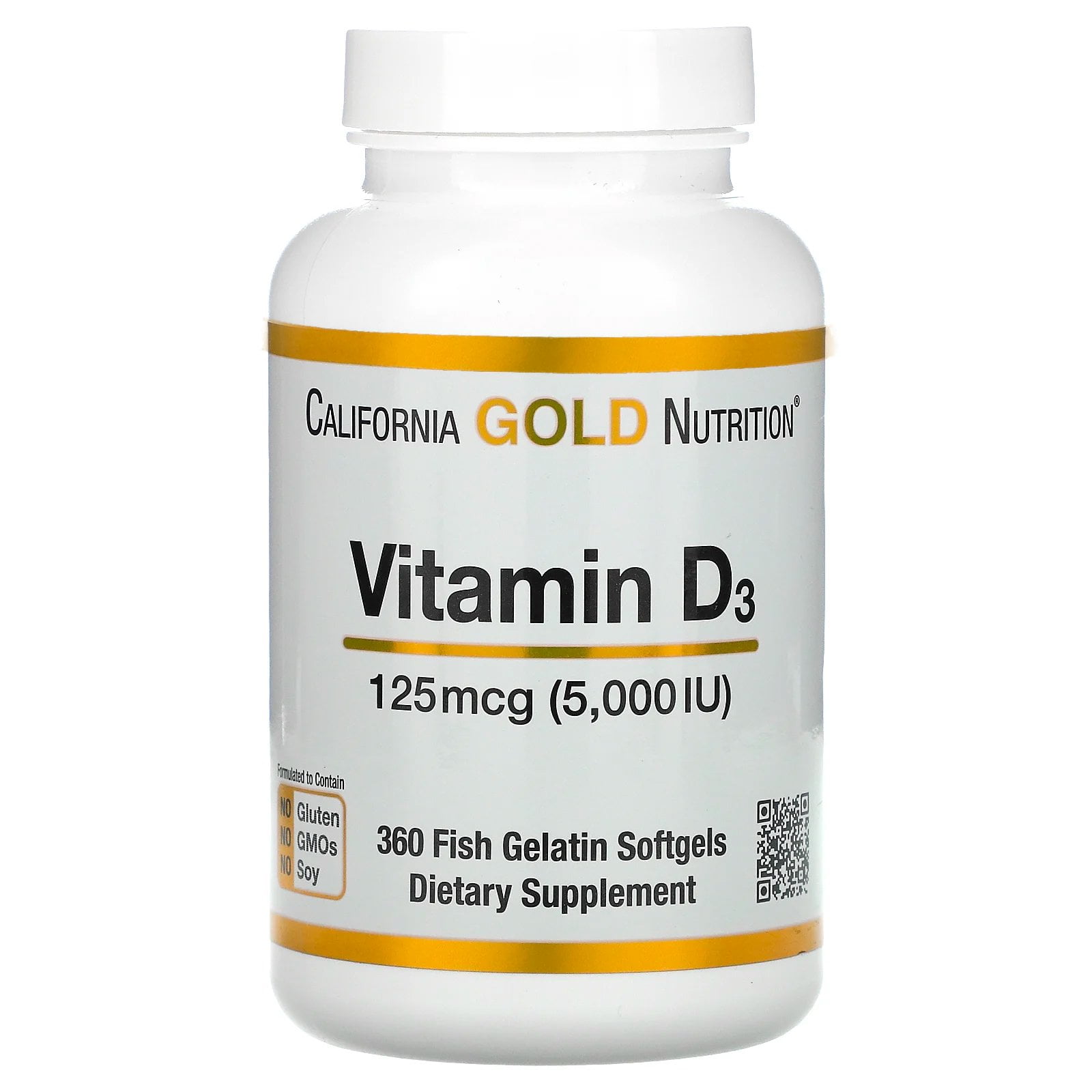 Feat bezoek Luchtpost Vitamin D3, 5,000IU, Cholecalciferol from Lanolin, 125 mcg, 360 Fish  Gelatin Softgels - Walmart.com