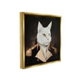 thumbnail image 4 of Stupell Industries White Cat in Uniform Animals & Insects Painting Gold Floater Framed Canvas Art Print Wall Art, 25 x 25, 4 of 10
