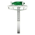 thumbnail image 3 of Halo Engagement Ring for Women - 2.36ct Simulated Emerald in 18K White Gold Promise Ring, 3 of 6