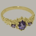 thumbnail image 6 of LBG British Made 10k Yellow Gold Natural Amethyst Womens Statement Ring - 33 size options - Size 9.25, 6 of 9