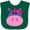 Green, variant on Inktastic Girl Hippo Girls Baby Bib