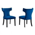 thumbnail image 2 of Modway Curve 20.5" Velvet Dining Side Chairs in Emerald Green/Black (Set of 2), 2 of 10