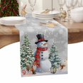 thumbnail image 3 of Christmas Table Runner Xmas Tree Snowman Table Runners Snowflake Grey Cotton Linen Dresser Scarf Kitchen Dining Table Decor for Christmas Holiday Party Decor 13x36 Inch, 3 of 9