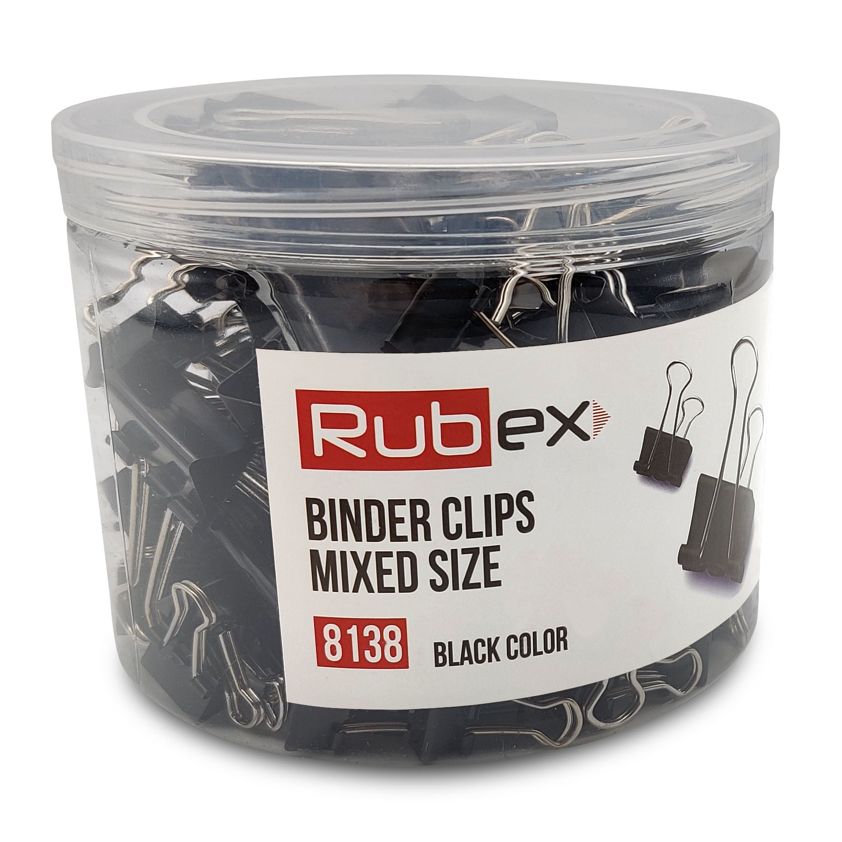 Rubex Binder Clips, Black Large Binder Clips, Jumbo Binder Clips, 1.6 Inch  Paper Binder Clips, Big Metal Paper Clamps for Notebooks, Envelopes, Papers  in Office, School and Home (1.6 Inch 24 Count) 