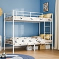 thumbnail image 1 of Ktaxon Twin over Twin Steel Bunk Beds Frame, 78" x 42" x 65" with Ladder Bedroom Dorm Room for Kids Adult Children,White, 1 of 8