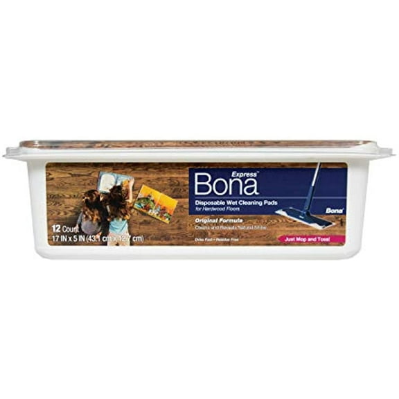 Bona Hardwood Floor Disposable Wet Cleaning Pads, 12Ct