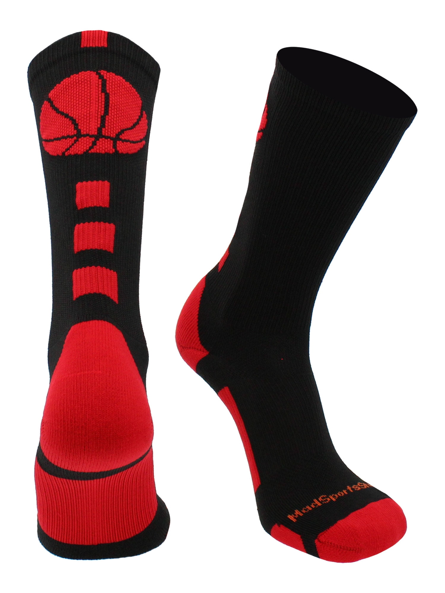 MadSportsStuff Black Player ID Custom Number Crew Socks for Basketball Lacrosse Volleyball Boys and Girls 
