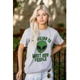 thumbnail image 3 of Funny Nerdy Aliens UFOs Believers Plus Size Crewneck Graphic Tee Shirt Brisco Brands 2X, 3 of 5