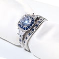 thumbnail image 2 of Adjustable Size 1.5ct CZ 925 Sterling Silver Wedding Ring Set for Women Female Ring, 2 of 7
