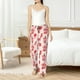 thumbnail image 4 of Fotbe Milk Tea Pantalones de Pijama para Mujer, Pantalones de Dormir, Pantalones Pj con Cordón y Bolsillos-X-Large, 4 of 6