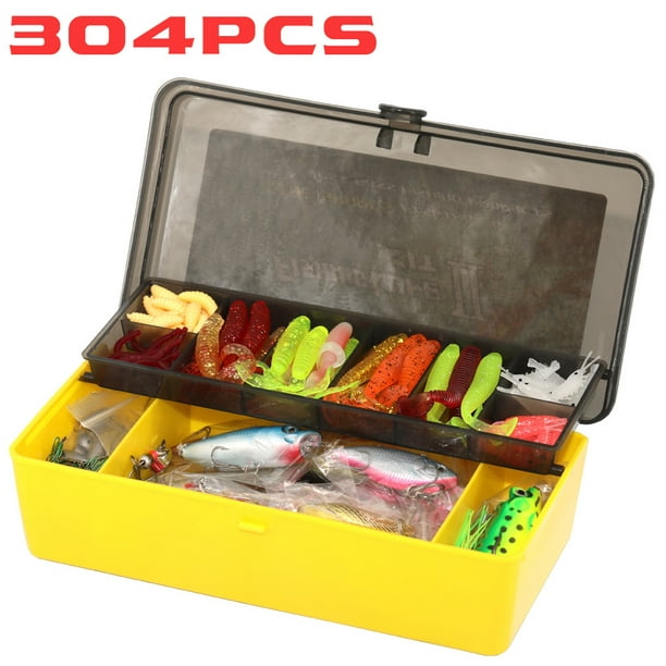 yeacher 304pcs Fishing Accessories Kit Fishing Tackle Kit Fishing Gear 