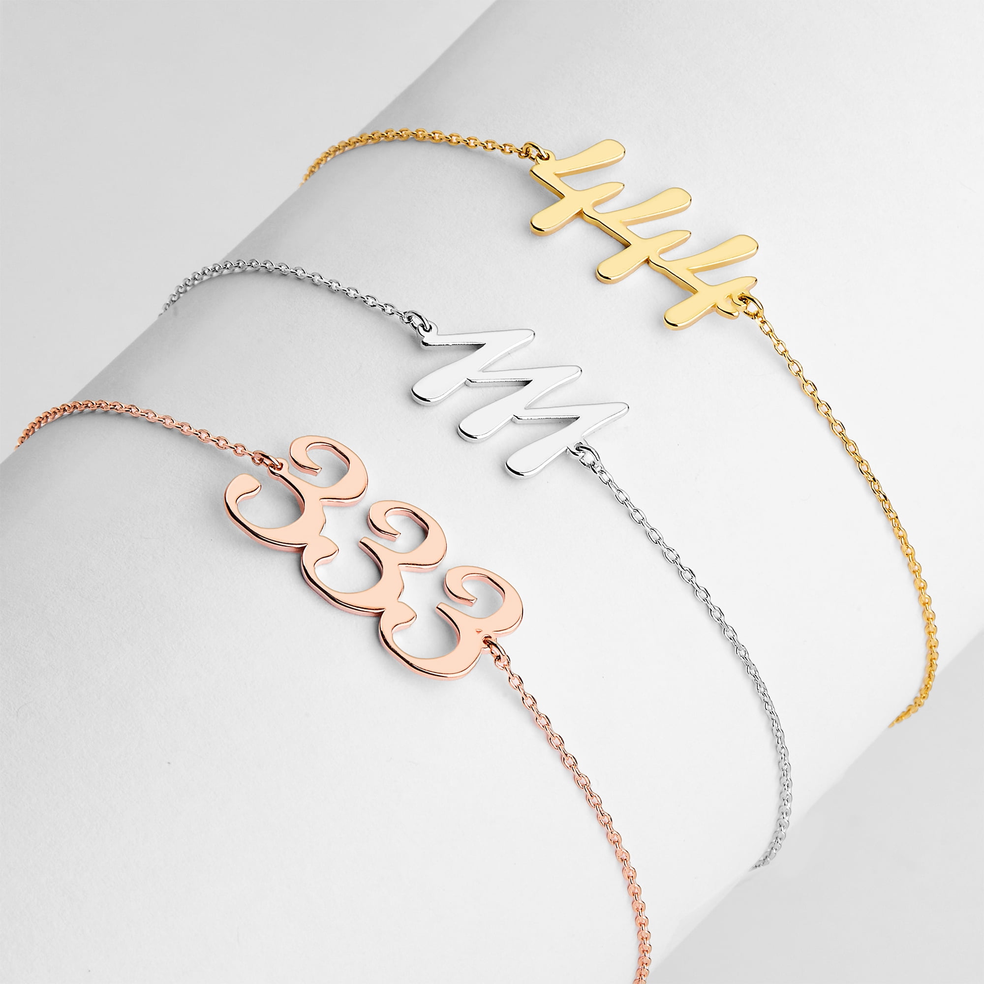 Personalized Planet Women's Script Angel Number Bracelet