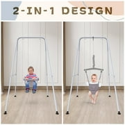 2-in-1 Baby Jumper and Swing, Indoor Outdoor Baby Swing for 6-24 Months Infant Toddler