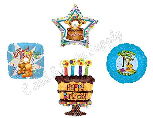 Birthday Party Balloons Decoration Supplies Cat Cake Rocker GARFIELD 4 pc