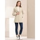 thumbnail image 3 of Abrigo de invierno medio largo informal de negocios abotonado con cuello vuelto para mujer Beige L, 3 of 6