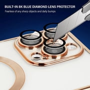 ShellTech Compatible with iPhone 12 Pro Max Magnetic Clear Case,Luxury Plating Electroplated Transparent Shockproof MagSafe Case with Full Camera Lens Protector for Women Girl Men,Gold