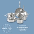 thumbnail image 2 of Sur La Table Kitchen Essentials Chef's Deck - Juego de ollas y sartenes de acero inoxidable no tóxico de 10 piezas con base triplemente encapsulada, apto para inducción, 2 of 5